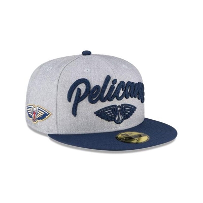 Grey New Orleans Pelicans Hat - New Era NBA NBA Draft 59FIFTY Fitted Caps USA8261743